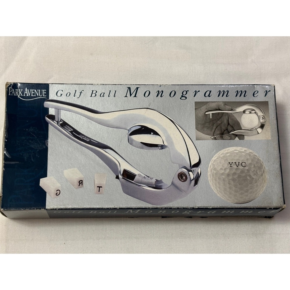Park Avenue Golf Ball Monogrammer Chrome Plated Press Up To 3‎ Initials